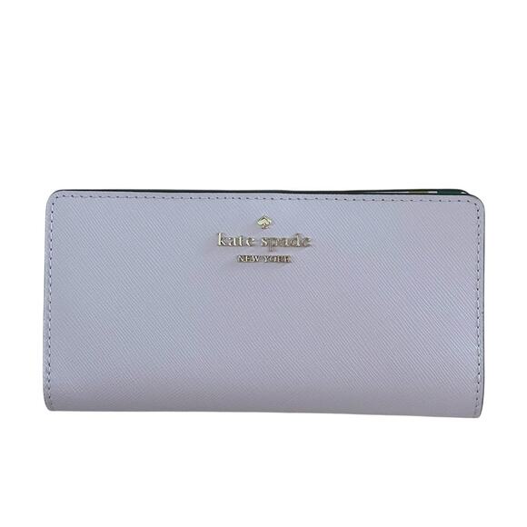 Kate Spade Madison Interior Printed Large Slim Bifold Wallet Pale Amethyst - Picture 1 of 6